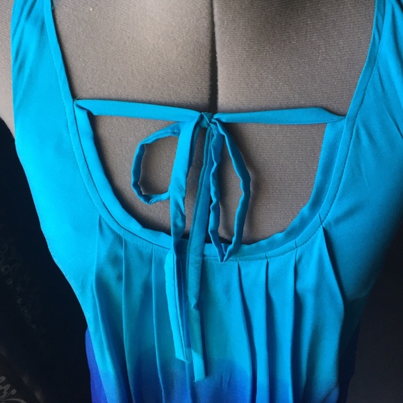 Express Ocean Blue Ombre Bubble Dress - Picture 3 of 3