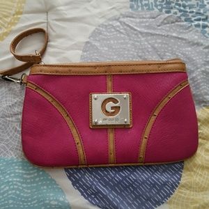 Medium pink Guess wristlet