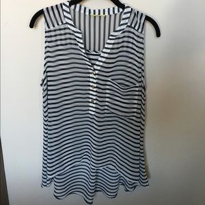 Gianni Bini Navy and White Blouse. Small