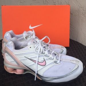Authentic Nike Shox. White & light pink. With box.