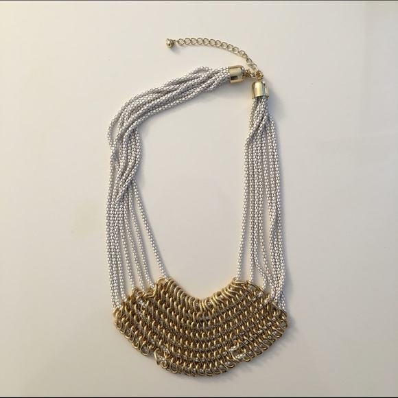 White & Gold Chainlink Necklace