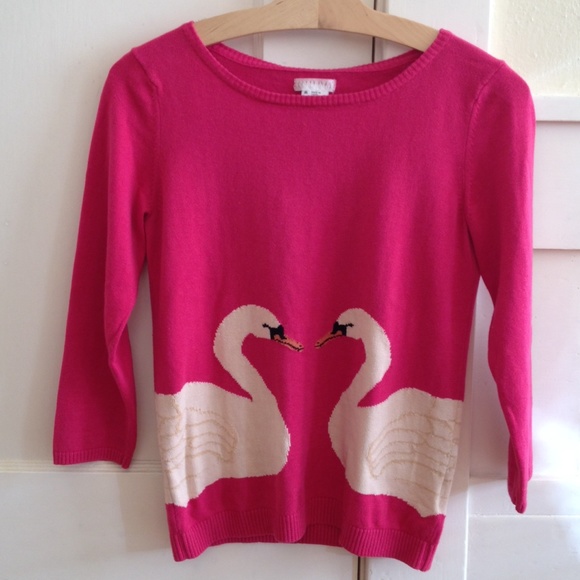 Urban Outfitters Pink Heart Swans Sweater