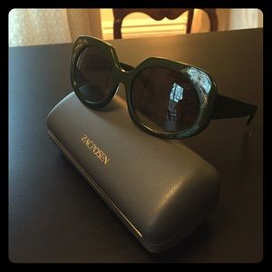 Zac Posen forest green glam sunglasses