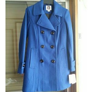 NWT Anne Klein Double Breasted Wool Pea coat in XS