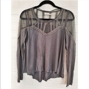 UO Grey Long Sleeve Top