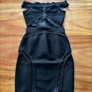 Black Bandage Dress size s with sheer cutouts.