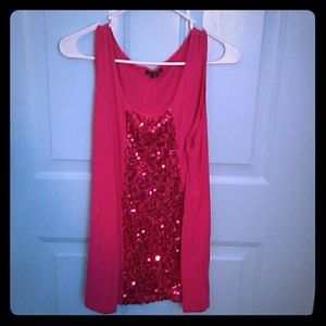 Sparkly pink tank shirt