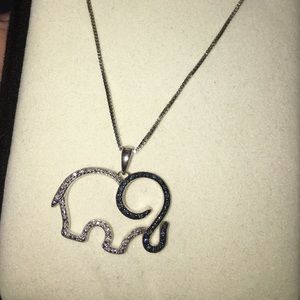 Diamond elephant necklace