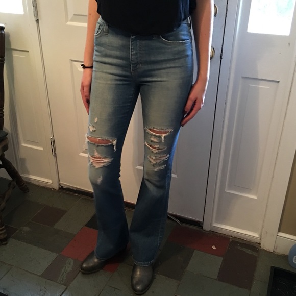 Joe's high rise ripped flares - Picture 2 of 4