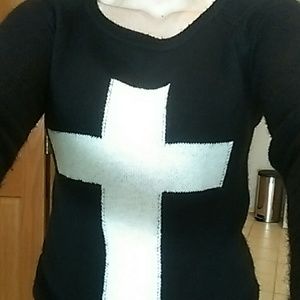 Black and White Cross Sweater