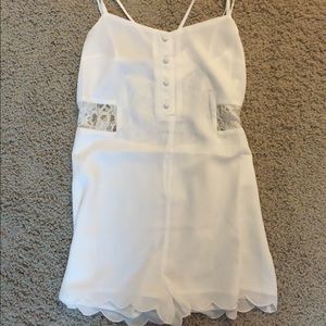Adorable white ROMPER w lace open back!