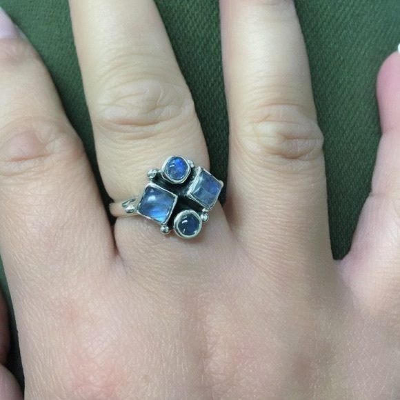 Peace Love Flair Jewelry - Rainbow Moonstone ring SS- 7 Peace Love Flair Jewelry - Rainbow Moonstone ring SS- 7