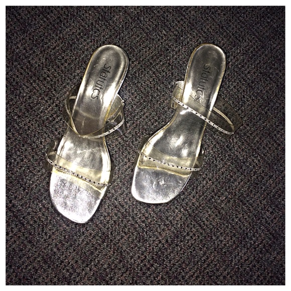 Silver/Clear Diamond Heels