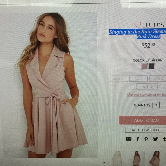 ISO blush LuLu's wrap dress