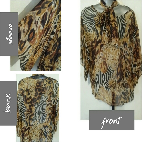 Anima print shirt with scarf - Picture 1 of 1