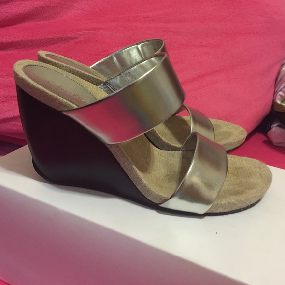 Metallic sandals