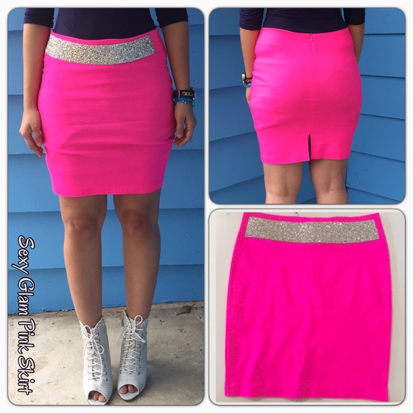 Tavoos Fashion Dresses & Skirts - High Waist Neon Sexy Hot Pink Skirt