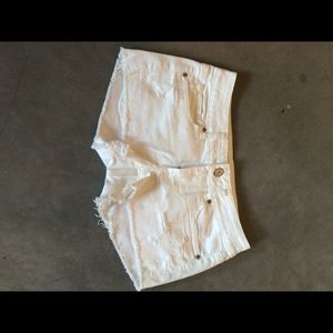 White jean shorts