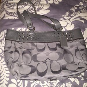 Authentic grey coach purse