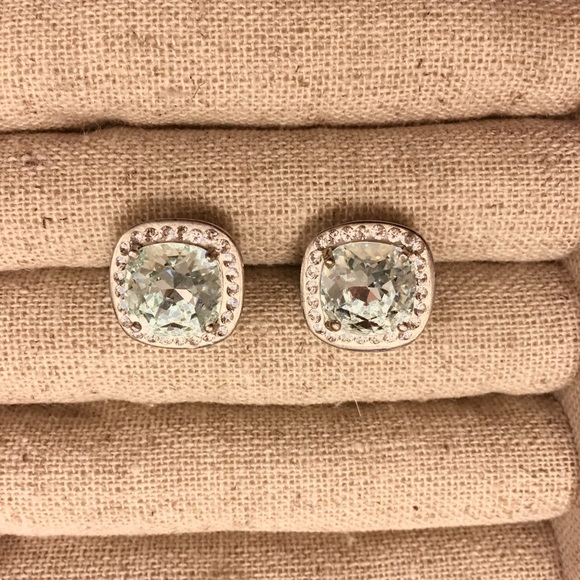 Blue CZ diamond earrings