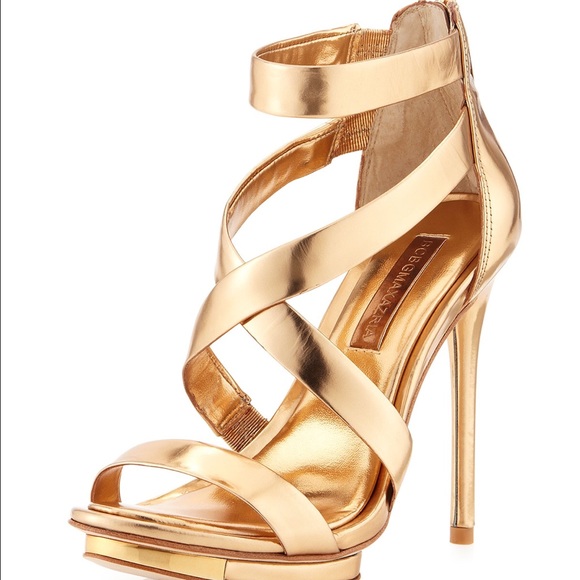 BCBG Shoes - BCBG MAXAZRIA GOLD STRAP SANDAL