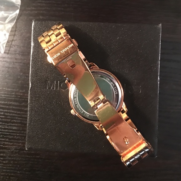 Rose Gold Crystal MK Logo Women's Watch - Picture 3 of 4