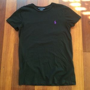 Womens black polo tee