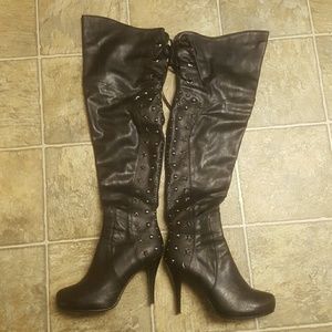 Black over the knee boot