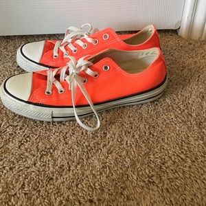 pink and orange converse
