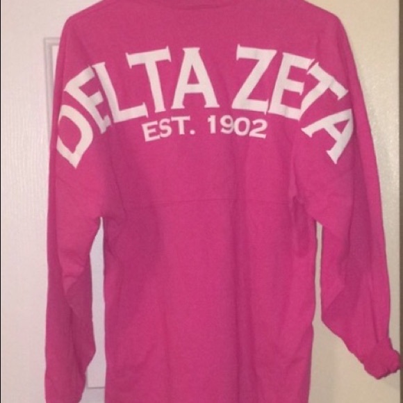 Delta Zeta Spirit Jersey - Hot Pink, Size Large