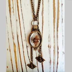 Handmade bee necklace for a queen bee