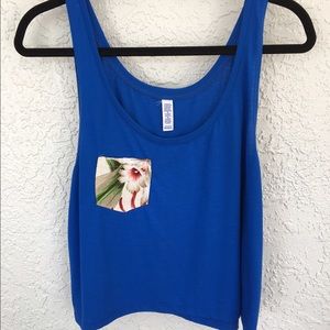 Floral Pocket Tank Crop
