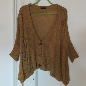 LF distressed millau button up cardigan