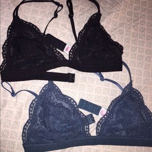 Brand new never worn lace bralettes