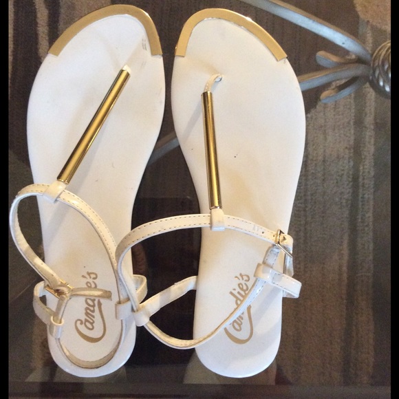 White with Gold Sandals