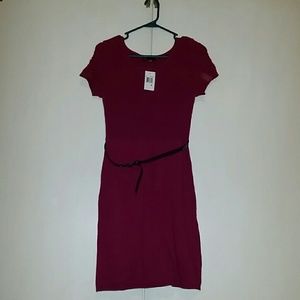 New Sweater dress. Burgundy.