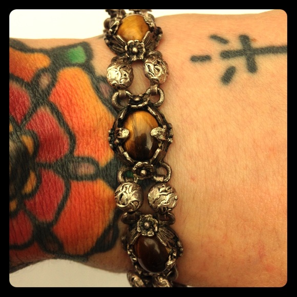 Old Pawn sterling silver tigers eye bracelet