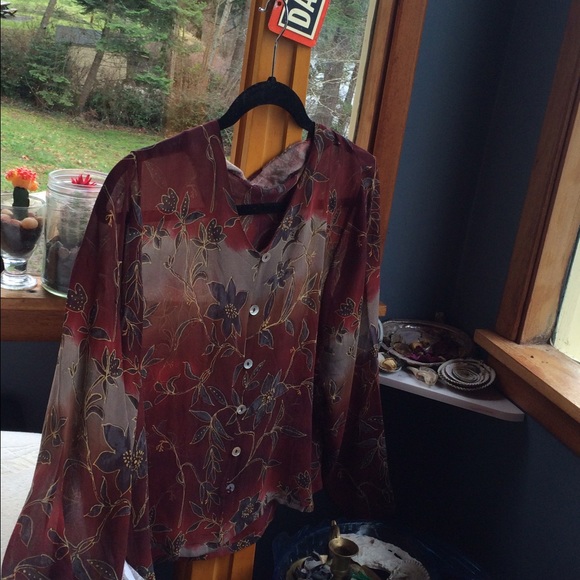 Silk button up