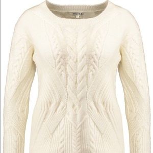 Reiss Size Small Ivory "Maia" Cable-Knit sweater