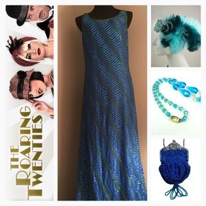 Stunning full length beaded 1920's style gown