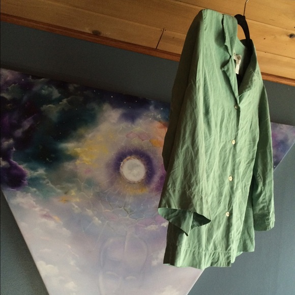 Sea Foam silk artist shirt sale:)