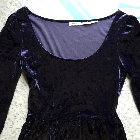 Urban Outfitters crushed blue velvet dress