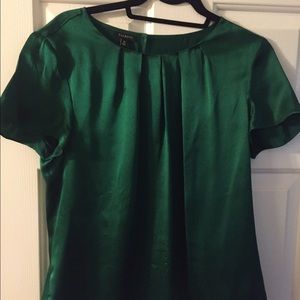 Talbots green 100%silk blouse