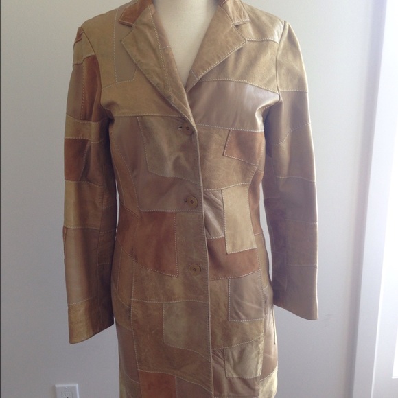 Elements by Vakko Jackets & Coats Vintageinspired Patchwork Leather