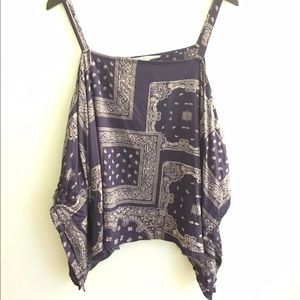 Paisley flows off the shoulder top