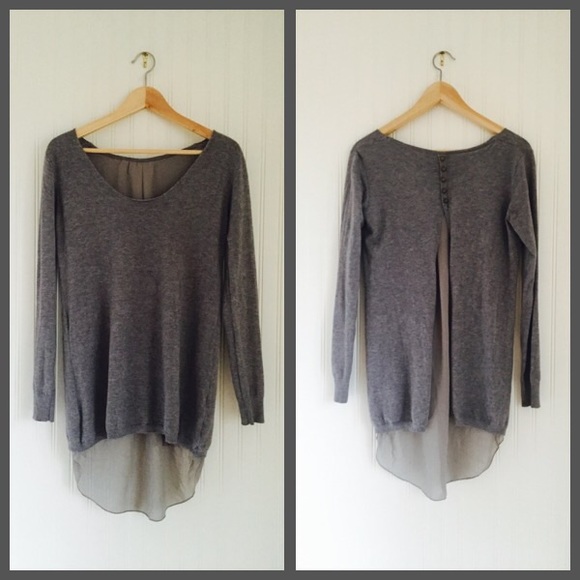 Grey layered oversized top