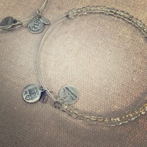 Alex and Ani Clear Glass Beaded Bangle Bracelet