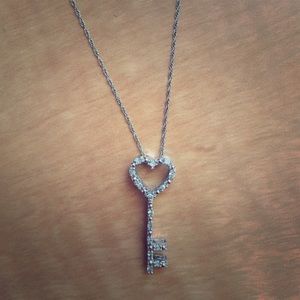 Diamond "key to my heart" necklace