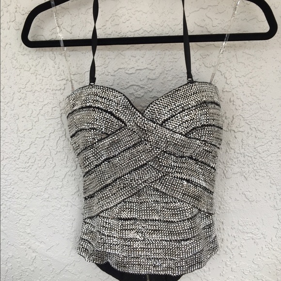 Strapless Silver Bustier