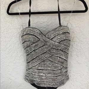 Strapless Silver Bustier